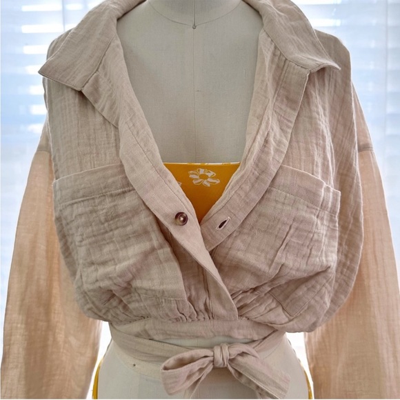 NW/OT Cropped summery gauzey cotton top - Picture 3 of 4